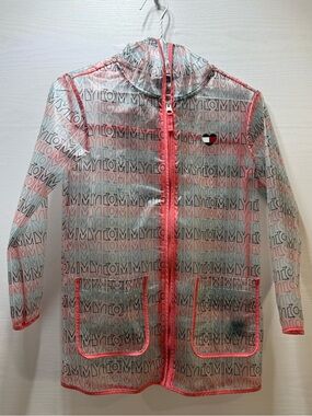 Tommy Hilfiger Clear Logo Raincoat with Coral Trim